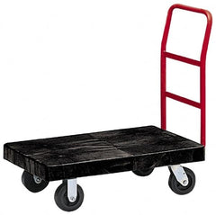 Rubbermaid - 1,000 Lb Capacity Structural Foam/Steel Platform Truck - Structural Foam Deck, 24" OAW, Rubber Casters - Benchmark Tooling