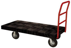 Rubbermaid - 1,200 Lb Capacity Structural Foam/Steel Platform Truck - Structural Foam Deck, 24" OAW, Rubber Casters - Benchmark Tooling