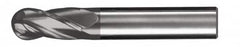 SGS - 13/32" Diam, 1" LOC, 4 Flute Solid Carbide Ball End Mill - AlTiN Finish, Single End, 2-3/4" OAL, 7/16" Shank Diam, Spiral Flute - Benchmark Tooling