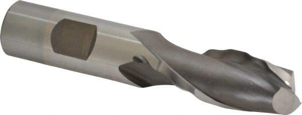 Weldon - 3/4" Diam, 1-5/8" LOC, 2 Flute High Speed Steel Roughing & Finishing Square End Mill - Uncoated, 3-7/8" OAL, 3/4" Shank Diam, Weldon Shank, 30° Helix, Centercutting - Benchmark Tooling