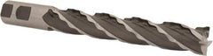 Weldon - 1" Diam, 6" LOC, 4 Flute High Speed Steel Roughing & Finishing Square End Mill - Uncoated, 8-1/2" OAL, 1" Shank Diam, Weldon Shank, 30° Helix, Centercutting, Regular Length - Benchmark Tooling