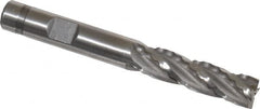 Weldon - 3/8" Diam, 1-3/8" LOC, 4 Flute Cobalt Roughing & Finishing Square End Mill - Uncoated, 3-1/8" OAL, 3/8" Shank Diam, Weldon Shank, 30° Helix, Non-Centercutting - Benchmark Tooling