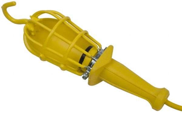 Woodhead Electrical - 240 Volt, 100 Watt, Electric, Incandescent Portable Handheld Work Light - 50' Cord, 1 Head, 1,000 Lumens, Zinc-Plated Steel, 101.6mm Wide x 374.65mm High - Benchmark Tooling