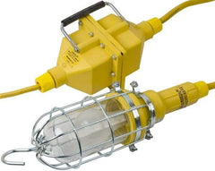 Woodhead Electrical - 120 VAC, 100 Watt, Electric, Incandescent Portable Handheld Work Light - 10' Cord, 1 Head, 1,000 Lumens, Zinc-Plated Steel, 120.65mm Wide x 457.2mm High - Benchmark Tooling