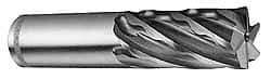 Weldon - 1-1/4" Diam, 3" LOC, 6 Flute Cobalt Roughing & Finishing Square End Mill - Uncoated, 5-1/2" OAL, 1-1/4" Shank Diam, Weldon Shank, 30° Helix, Non-Centercutting - Benchmark Tooling