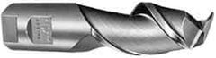 SGS - 8mm, 19mm LOC, 10mm Shank Diam, 69mm OAL, 2 Flute, Solid Carbide Square End Mill - Single End, Uncoated, Spiral Flute, 45° Helix, Centercutting, Right Hand Cut, Right Hand Flute, Series 44 - Benchmark Tooling