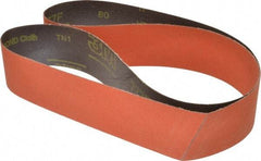 3M - 2-1/2" Wide x 60" OAL, 80 Grit, Ceramic Abrasive Belt - Ceramic, Medium, Coated, YF Weighted Cloth Backing, Wet/Dry, Series 777F - Benchmark Tooling