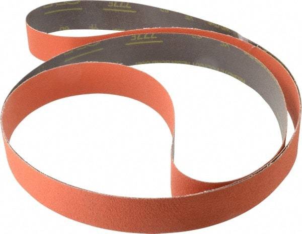 3M - 2" Wide x 132" OAL, 60 Grit, Ceramic Abrasive Belt - Ceramic, Medium, Coated, YF Weighted Cloth Backing, Wet/Dry, Series 777F - Benchmark Tooling