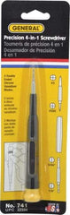 General - 4 Piece Bit Screwdriver - Phillips, Slotted, Precision - Benchmark Tooling