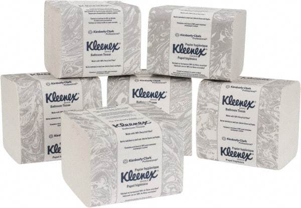 Kleenex - 4-1/2" Sheet Width, Single Sheet Pack Toilet Tissue - 250 Sheets per Roll, 2 Ply, White, Recycled Fiber - Benchmark Tooling