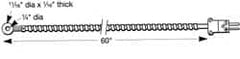 Thermo Electric - 0 to 900°F, E Surface, Thermocouple Probe - 25 Ft. Cable Length, Mini Connector, 15 Sec Response Time - Benchmark Tooling