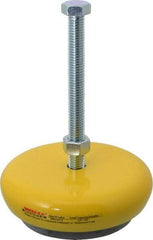 Gibraltar - 500 Lb Capacity, 1/2-13 Thread, Zinc Stud, Machine Socket Mount Leveling Mount - 127mm Stud Length, 127mm Base Diam, Elastomer Pad - Benchmark Tooling