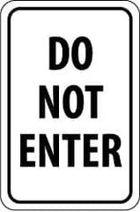 NMC - "Do Not Enter", 18" Wide x 24" High, Aluminum Parking Lot Traffic Signs - 0.08" Thick, Black on White, Engineer Grade Reflectivity, Rectangle, Post Mount - Benchmark Tooling