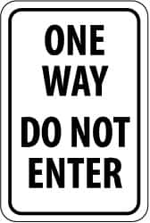 NMC - "Caution - Drive Slowly", 12" Wide x 18" High, Aluminum Traffic Control Signs - 0.08" Thick, Black on White, High Intensity Reflectivity, Rectangle, Post Mount - Benchmark Tooling