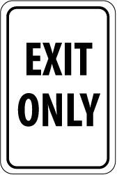 NMC - "EXIT ONLY", 12" Wide x 18" High, Aluminum Parking Lot Traffic Signs - 0.08" Thick, Black on White, High Intensity Reflectivity, Rectangle, Post Mount - Benchmark Tooling