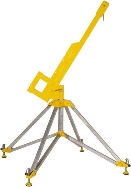 Gemtor - Confined Space Entry & Retrieval Bases & Booms Type: Portable Quadpod w/Rotating Boom Maximum Height (Inch): 90 - Benchmark Tooling