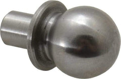 Jergens - 1/2" Ball Diam, 1/4" Shank Diam, Steel Construction Tooling Ball - 5/8" Ball Center to Shank Bottom, 5/16" Ball Center to Shoulder Bottom, with Shoulder - Benchmark Tooling