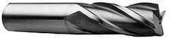 Hertel - 3/4", 2-1/4" LOC, 3/4" Shank Diam, 4-1/2" OAL, 4 Flute, High Speed Steel Square End Mill - Single End, Uncoated, Spiral Flute, 30° Helix, Centercutting, Right Hand Cut, Right Hand Flute - Benchmark Tooling