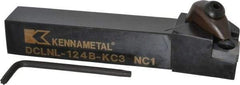 Kennametal - DCLN, Left Hand Cut, 5° Lead Angle, 3/4" Shank Height x 3/4" Shank Width, Negative Rake Indexable Turning Toolholder - 4-1/2" OAL, CN..43. Insert Compatibility, Series Kenclamp - Benchmark Tooling