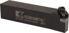 Kennametal - DCLN, Left Hand Cut, 5° Lead Angle, 1-1/4" Shank Height x 1-1/4" Shank Width, Negative Rake Indexable Turning Toolholder - 6" OAL, CN..43. Insert Compatibility, Series Kenclamp - Benchmark Tooling