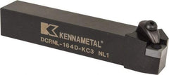 Kennametal - DCRN, Left Hand Cut, 15° Lead Angle, 1" Shank Height x 1" Shank Width, Negative Rake Indexable Turning Toolholder - 6" OAL, CN..43. Insert Compatibility, Series Kenclamp - Benchmark Tooling