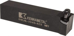 Kennametal - DWLN, Left Hand Cut, 5° Lead Angle, 1-1/4" Shank Height x 1-1/4" Shank Width, Negative Rake Indexable Turning Toolholder - 6" OAL, WN..43. Insert Compatibility, Series Kenclamp - Benchmark Tooling