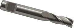 Interstate - 7/32", 1/2" LOC, 1/4" Shank Diam, 1-3/4" OAL, 3 Flute, Cobalt Square End Mill - Single End, Uncoated, Spiral Flute, Centercutting, Right Hand Cut, Right Hand Flute - Benchmark Tooling