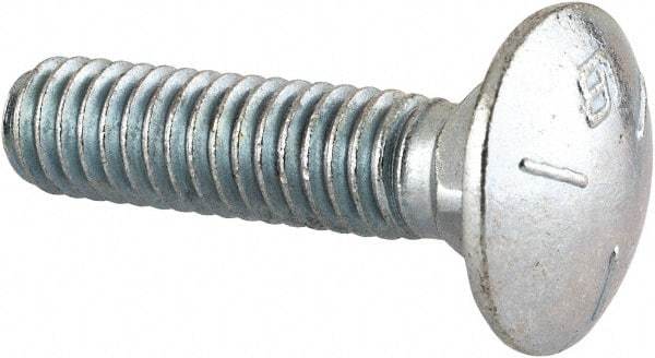 Value Collection - 5/16-18 UNC 1-1/4" Length Under Head, Standard Square Neck, Carriage Bolt - Grade 5 Steel, Zinc-Plated Finish - Benchmark Tooling