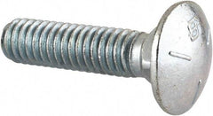 Value Collection - 5/16-18 UNC 1-1/4" Length Under Head, Standard Square Neck, Carriage Bolt - Grade 5 Steel, Zinc-Plated Finish - Benchmark Tooling