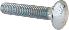 Value Collection - 3/8-16 UNC 2" Length Under Head, Standard Square Neck, Carriage Bolt - Grade 5 Steel, Zinc-Plated Finish - Benchmark Tooling