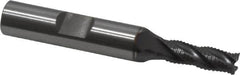 OSG - 1/4" Diam, Fine Pitch, 3/4" LOC, 4 Flute Cobalt Roughing Square End Mill - TiCN Finish, 2-1/2" OAL, 3/8" Shank Diam, Single End, 30° Helix - Benchmark Tooling
