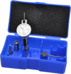 Fowler - 0.06 Inch Range, 0.001 Inch Dial Graduation, Horizontal Dial Test Indicator - 1 Inch White Dial, 0-15-0 Dial Reading - Benchmark Tooling