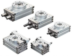 SMC PNEUMATICS - 75mm Table Diam x 25mm Piston Diam Rotary Actuator Table - 14 to 145 psi, 70.59 LBF Radial Load, 66.54 LBS Thrust Load Up, 101.38 LBS Thrust Load Down, 1/8" NPT Port, 152mm Long x 80mm Wide x 46mm High - Benchmark Tooling