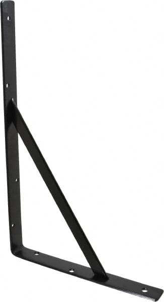 Knape & Vogt - 1,000 Lb Capacity, Black Epoxy Coated, L-Bracket - 16" Long, 10" High - Benchmark Tooling