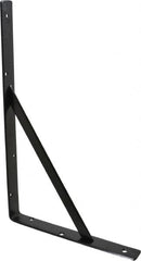 Knape & Vogt - 1,000 Lb Capacity, Black Epoxy Coated, L-Bracket - 16" Long, 10" High - Benchmark Tooling