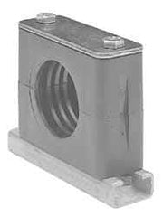 HYDAC - 2.83" Wide x 2.52" High x 1.18" Deep, Polypropylene Standard Duty C-Rail Mount Vibration-Control Clamp - Carbon Steel Plate, Mount with C-Rail Nuts, Top plates, Clamp Pairs, and Bolts - Benchmark Tooling