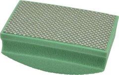 AMPLEX - Medium Grade, 60 Grit, Diamond Hand Pad - Green, 2-1/8" Wide x 3-1/2" Long x 1-1/2" Thick, Coated - Benchmark Tooling