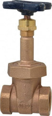 NIBCO - 1" Pipe, Class 150, Threaded Bronze Solid Wedge Rising Stem Gate Valve - 300 WOG, 150 WSP, Bolted Bonnet - Benchmark Tooling