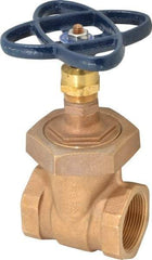 NIBCO - 1-1/2" Pipe, Class 150, Threaded Bronze Solid Wedge Stem Gate Valve - 300 WOG, 150 WSP, Union Bonnet - Benchmark Tooling