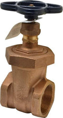 NIBCO - 2" Pipe, Class 150, Threaded Bronze Solid Wedge Stem Gate Valve - 300 WOG, 150 WSP, Union Bonnet - Benchmark Tooling