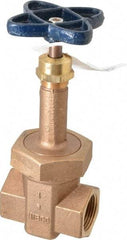 NIBCO - 1" Pipe, Class 200, Threaded Bronze Alloy Solid Wedge Rising Stem Gate Valve - 400 WOG, 200 WSP, Union Bonnet - Benchmark Tooling