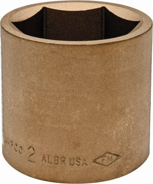 Ampco - 2", 3/4" Drive, Standard Hand Socket - 6 Points, 2-9/16" OAL, Aluminum Bronze - Benchmark Tooling