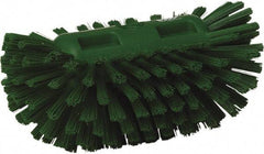 Vikan - 1-1/2" Bristle Length, Polyester Utility Scrub Brush - 5-1/2" Wide Head, 8" OAL, European Threaded Handle, Green, Polypropylene Block - Benchmark Tooling