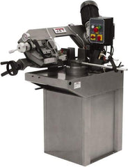 Jet - 7 x 7" Max Capacity, Manual Step Pulley Horizontal Bandsaw - 137 to 275 SFPM Blade Speed, 230 Volts, 45°, 3 Phase - Benchmark Tooling