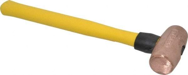 American Hammer - 3 Lb Head Nonsparking Mallet - 14-1/2" OAL, 13" Long Fiberglass Handle - Benchmark Tooling