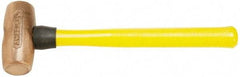 American Hammer - 4 Lb Head Nonsparking Mallet - 14-1/2" OAL, 13" Long Fiberglass Handle - Benchmark Tooling