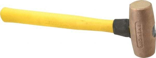 American Hammer - 4 Lb Head Nonsparking Mallet - 14-1/2" OAL, 13" Long Fiberglass Handle - Benchmark Tooling