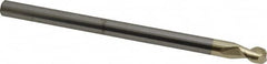 Accupro - 1/4", 3/8" LOC, 1/4" Shank Diam, 4" OAL, 2 Flute, Solid Carbide Square End Mill - Single End, ZrN Finish, Spiral Flute, 45° Helix, Centercutting, Right Hand Cut, Right Hand Flute - Benchmark Tooling