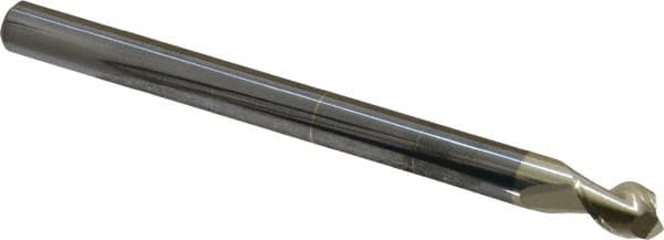 Accupro - 5/16", 7/16" LOC, 5/16" Shank Diam, 4" OAL, 2 Flute, Solid Carbide Square End Mill - Single End, ZrN Finish, Spiral Flute, 45° Helix, Centercutting, Right Hand Cut, Right Hand Flute - Benchmark Tooling