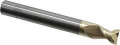 Accupro - 1/2", 5/8" LOC, 1/2" Shank Diam, 4" OAL, 2 Flute, Solid Carbide Square End Mill - Single End, ZrN Finish, Spiral Flute, 45° Helix, Centercutting, Right Hand Cut, Right Hand Flute - Benchmark Tooling